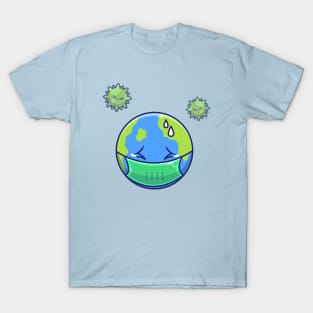 World Scare Corona Virus Cartoon (5) T-Shirt